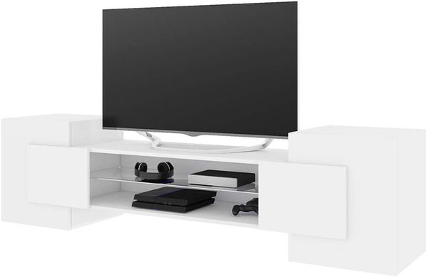 Selsey GAELIN – TV-Lowboard/Fernsehschrank in Weiß Stehend Modern 160 cm