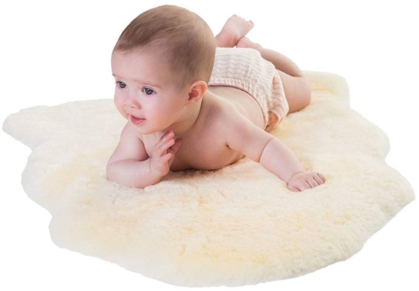 Fellhof Baby-Lammfell geschoren 80-90 cm Creme