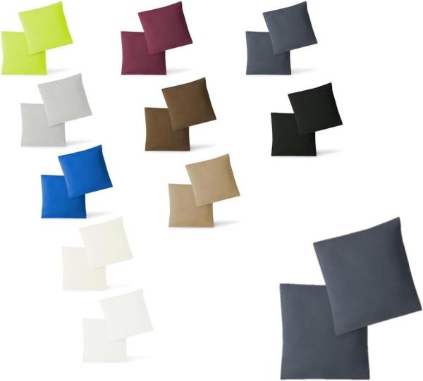 Jersey Kissenbezug, 2er Set, Anthrazit, 40x40 cm