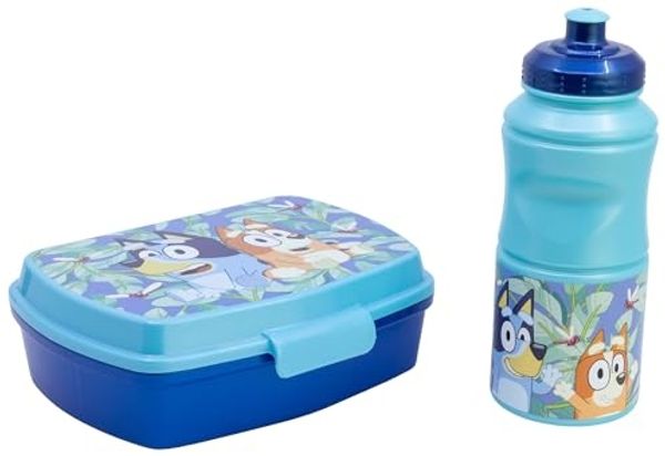 Bluey Set mit 380 ml Wasserflasche und Brotdose Lunchbox-Set für Kinder