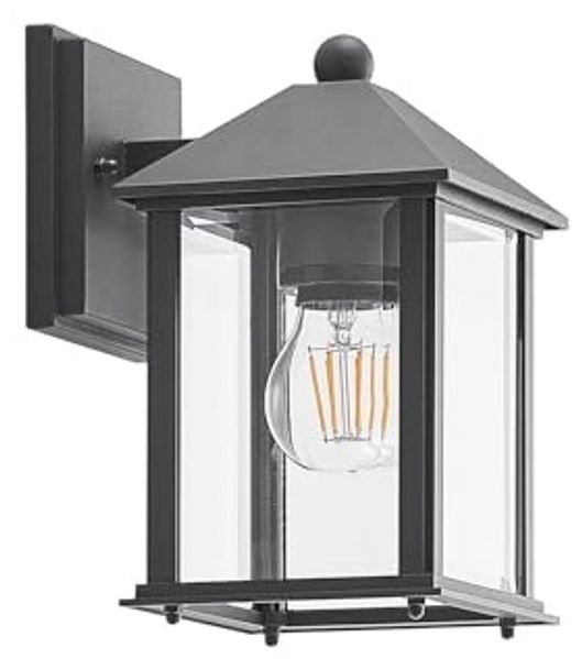 Lindby Außen-Wandleuchte Giavanna, Metall, Schwarz IP43, 1 x 60 W