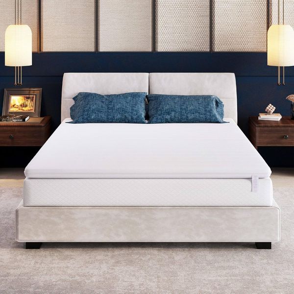 EGO Home Topper 90x200 cm Memory Foam Matratzentopper 8cm Höhe, H2 Öko-TEX® Zertifiziert Hochwertige Matratzenauflage, Atmungsaktiv 3D-Netz Bezug, Matratzen Topper 90x200 für Boxspringbett