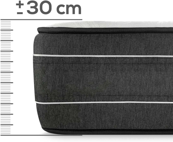 Somnia Descanso Viskoelastische Matratze Medical Premium 105x190 cm, ergonomisch und bequem, Dicke 30 cm, viskoelastische Federn, milbendicht, antibakteriell und hypoallergen Bild 2