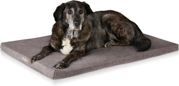 ONVAYA® Hundebett | Größe M | 73 x 55 x 5 cm | 95 Grad waschbar | orthopädisch | grau | wasserdicht | Hundekissen | Liegekissen | Schlafplatz | Tierbett | Ruheplatz | Hundematte | Hundematratze