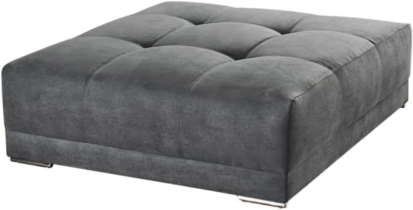 luma-home Polsterhocker 15139 (XXL-Hocker 120x120 cm mit Federkernpolsterung, passend zum Big Sofa), Mikrofaserstoff Grau