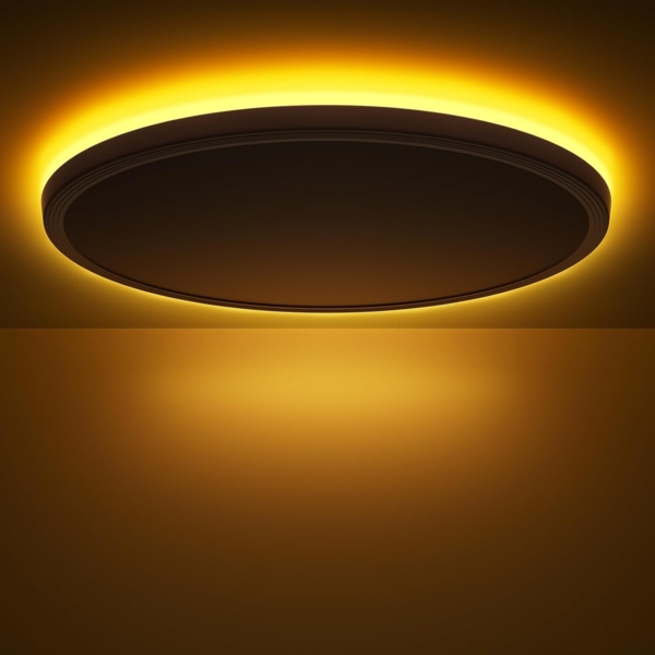 Swoieltr Deckenlampe LED Deckenleuchte Dimmbar, 6W 1800K Nachtlicht Warm, 24W 2800LM Deckenlampe mit Fernbedienung, LED Deckenleuchte Flach für Schlafzimmer, Kinderzimmer, Wohnzimmer Rund (30CM,Weiß) Bild 1