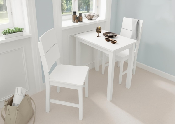 Woodroom Essgruppe Kota, (Hevea massiv lackiert, Tisch 50x70 cm, 2 Stühle), Stuhl, Holzstuhl, Massivholz, Stuhl-Set, Stühle, Esstisch, Tischgruppe Bild 6