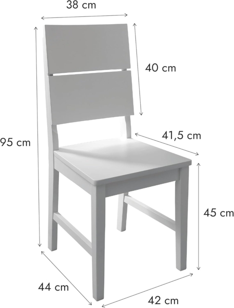 Woodroom Essgruppe Kota, (Hevea massiv lackiert, Tisch 50x70 cm, 2 Stühle), Stuhl, Holzstuhl, Massivholz, Stuhl-Set, Stühle, Esstisch, Tischgruppe Bild 7