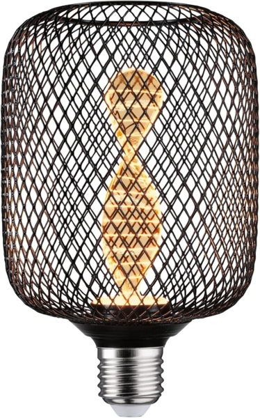 Paulmann 29082 Metallic Glow Edition Standard 230V LED Leuchtmittel Zyl E27 Helix 3,5W 110lm 100mm Schwarz Metall 1800K