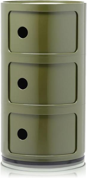 Kartell Componibili, 3 Elements, Grün, Runde Basis