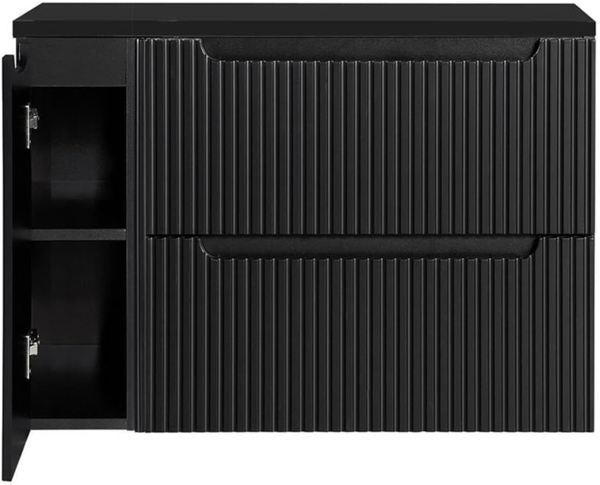 Waschtisch Skelbolu 100x60x40 cm Schwarz [en. casa]