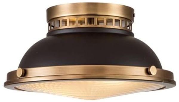 Hinkley HK-AMELIA-F-M-RB Deckenleuchte AMELIA E27 2x40W Stahl Bronze Glas H:17cm B:32. 4cm dimmbar