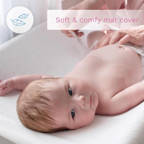 Wickelauflage Terry Abdeckung für 70x50 cm Windelwechsler mit angehoben Kanten - Creme Bild 8