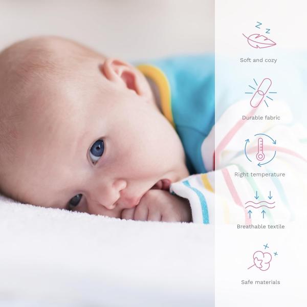 Wickelauflage Terry Abdeckung für 70x50 cm Windelwechsler mit angehoben Kanten - Creme Bild 3