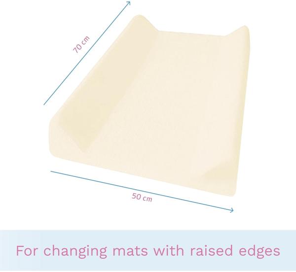 Wickelauflage Terry Abdeckung für 70x50 cm Windelwechsler mit angehoben Kanten - Creme Bild 5