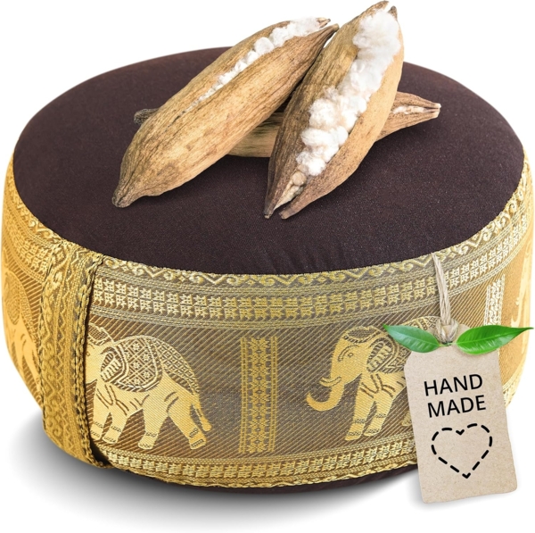livasia Meditationskissen Zafukissen (Deluxe) - 32x20cm, Kapok, vegan, handgefertigt