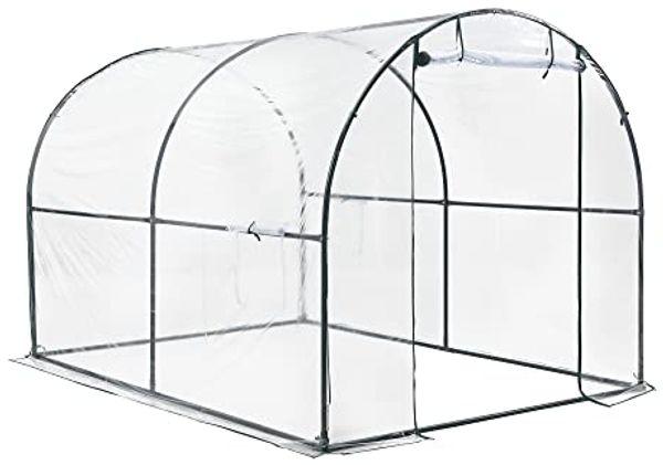 Gewächshaustunnel Grünwald 200x300x190cm PVC Transparent [en. casa]