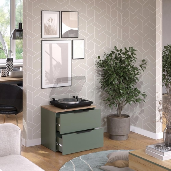 Kommode Wido Grün 60 x 50 cm mit 2 Schubladen Vicco Bild 5