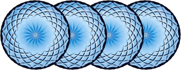 Lyngby Glas 4er-Set Teller 16 cm Sorrento Blau