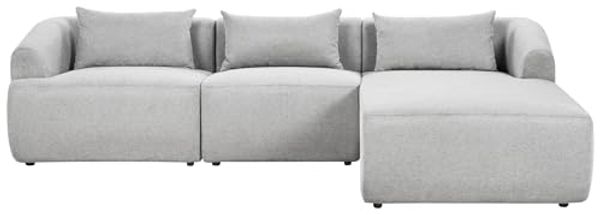 Ecksofa SVANSELE Stoff Grau Linksseitig
