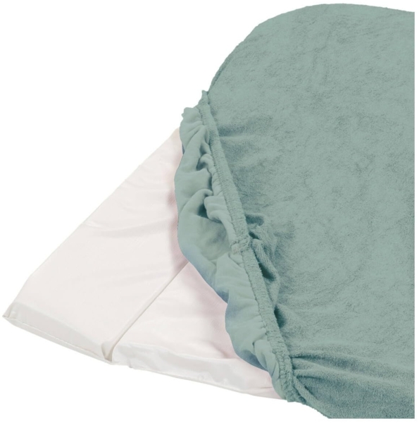 TINÉO – Set aus 2 Wickelauflagenbezügen – Schwammmaterial – elastische Ecken – Made in Europe – 75x50 cm (Salbeigrün) Bild 3