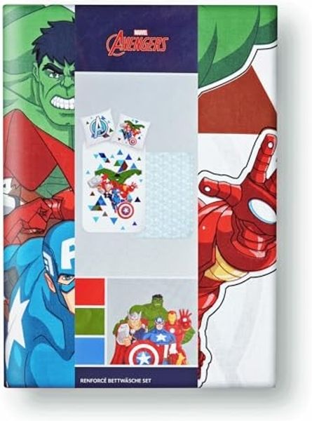 JACK Kinderbettwäsche Avengers Disney 135x200cm Captain America, Renforcé, 2 teilig, alle Marvel Helden, mit Reißverschluss Bild 6