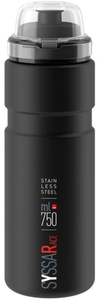Elite Trinkflasche Syssa Race 750 ml, Edelstahl, schwarz matt
