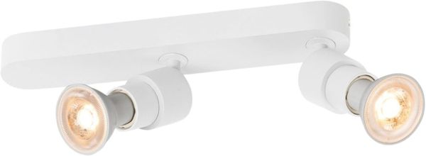 SLV PURI 2.0 Basic, Wand- und Deckenaufbauleuchte, asymmetrisch, rund, 2 x max. 6W GU10, weiß - Wand- und Deckenleuchten