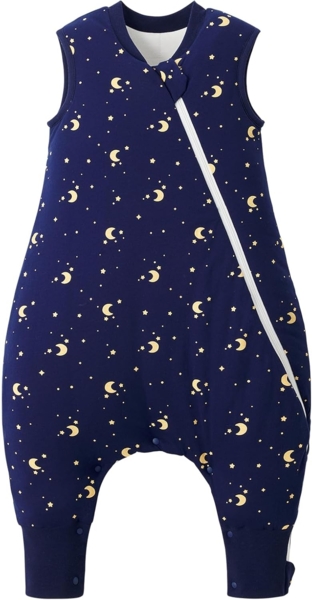 Duomiaomiao Baby Schlafsack mit Füßen 2.5 tog, winterschlafsack 100% Baumwolle Baby, Mädchen mit Schlafsack, Cartoon-Laub (der Mond die Sterne/65CM)