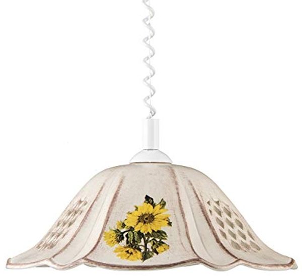 Helios Leuchten Pendelleuchte Küchenlampe Keramik, Keramiklampe, Deckenlampe, Hängelampe Esstisch, ohne Leuchtmittel, Deckenlampe hängend höhenverstellbar