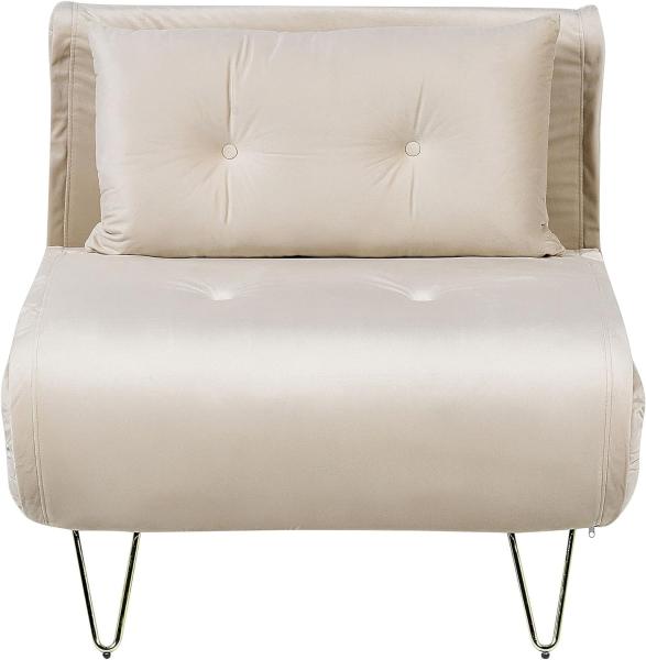 Schlafsofa VESTFOLD Beige Samtstoff