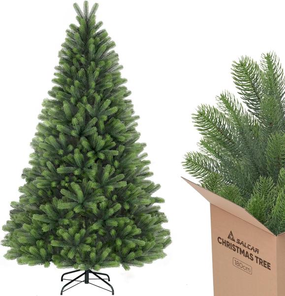 Salcar Künstlicher Weihnachtsbaum Weihnachtsbaum Künstlich Tannenbaum Christbaum mit 100% PE Spitzen, 180cm mit 762 Spitzen