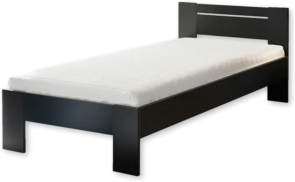 CANNES Futonbett 90 x 200 cm - Minimalistisches Jugendzimmer Bett in Schwarz - 95 x 71 x 204 cm (B/H/T)