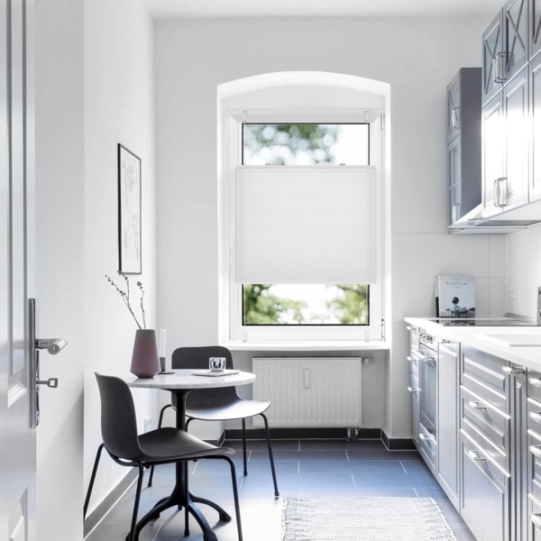 Sanfree Plissee Klemmfix Plisseerollo ohne Bohren Weiß B70 x H120cm inkl. Klemmträger Blickdicht und lichtdurchlässig Jalousie Faltrollo Sichtschutz und Sonnenschutz Rollo für Fenster & Tür Bild 7