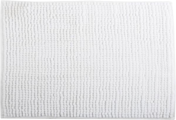 MSV Badteppich Badvorleger Duschvorleger Chenille Hochflor Badematte 40x60 cm – Weiß