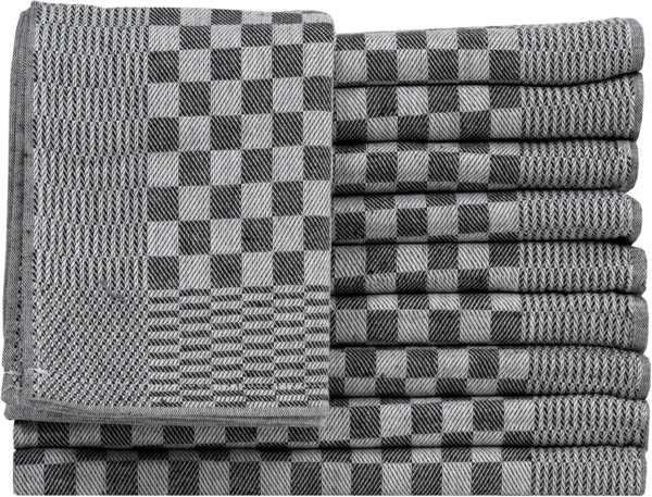 Müskaan - 10er Set Luxus Grubentücher 50x70 cm 100% Baumwolle 210 g/m² Spühltuch Küchentücher Abwaschlappen 75g schwarz