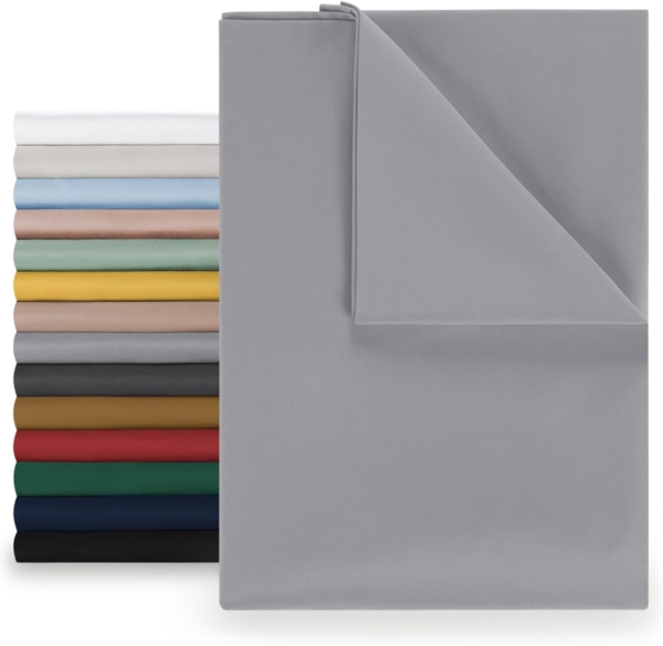 Blumtal Bettlaken Pflegeleichtes Betttuch, Oeko-TEX zertifiziert, Gummizug: ohne, aus weichem, gebürstetem Mikrofaser-Gewebe ohne Gummizug