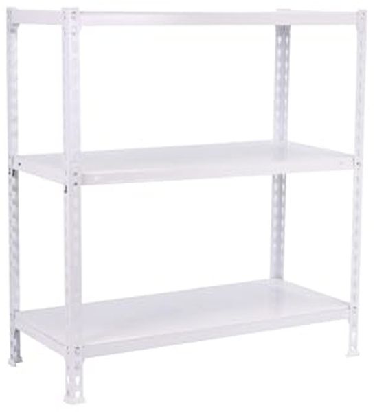 Simon Rack Schwerlastregal, 900 x 800 x 400 mm, Bis 70 kg Belastbar, 3 Verstellbare Ablagen, Kellerregal, Lagerregal, Weiss - Ecoclick