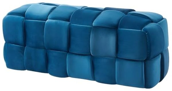 Vente-unique - Sitzbank - Samt - Blau - FABERO