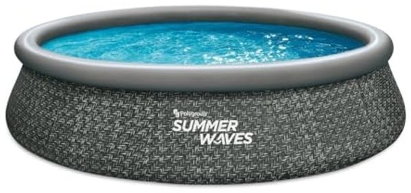 Summer Waves Pool Set Dark Herringbone 3,96m x 84cm 7147 Liter Quick Up Pool