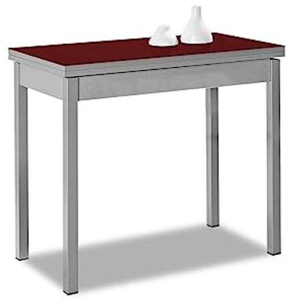 ASTIMESA Buchtyp Küchentisch, Metall, Rot, 80x40 cm bis 80x80 cm