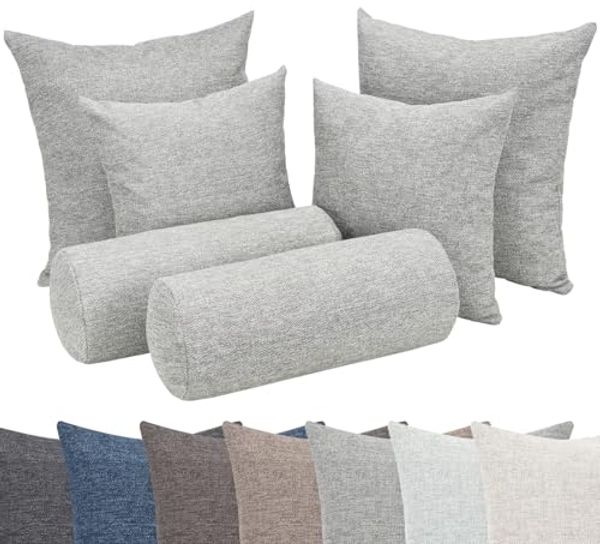 Selfitex Sofakissen 6-tlg. Kissen Set, 2x großes Kissen/2x kleines Kissen/2x Nackenrolle, (6er Set, 2x 60x80 cm, 2x 50x50 cm, 2x 19x65 cm), für Sofa, Couch, Bett oder als Polster jeglicher Art