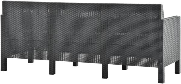 vidaXL 3-Sitzer Gartensofa mit Kissen Anthrazit PP Rattan 3067232 Bild 2