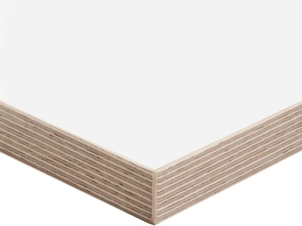boho office® Schreibtischplatte, Tischplatte – 160 x 80 x 2,5 cm in Weiß mit edler Multiplex Echtholz-Kante, Kratzfest, seidenmatt glänzend