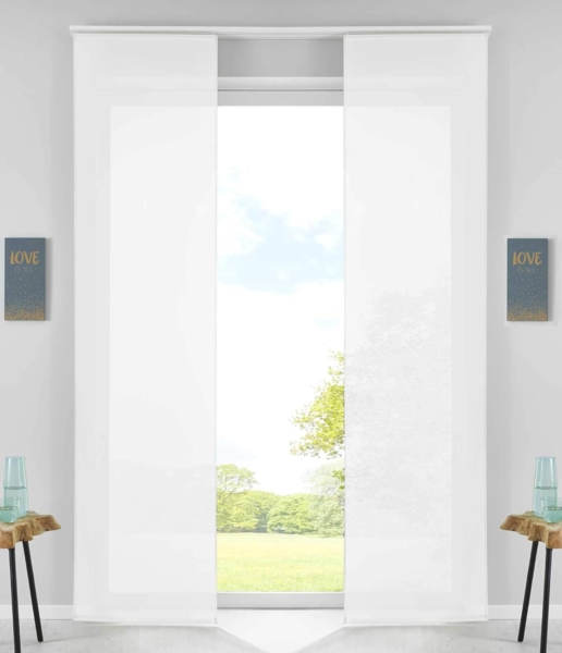 Gardinenbox Schiebegardine (2 St), Paneelwagen, transparent, Flächenvorhänge Voile Transparent inkl. Paneelwagen 85589N2