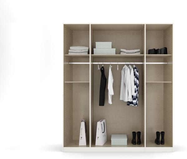 rauch Kleiderschrank, Drehtürenschrank TICAO, 6-türig, 2 Spiegeltüren, 2 Schubkästen, inkl. Türdämpferset, Alpinweiß/Atlantik Oak dunkel, 181 x 210 x 54 cm Bild 6