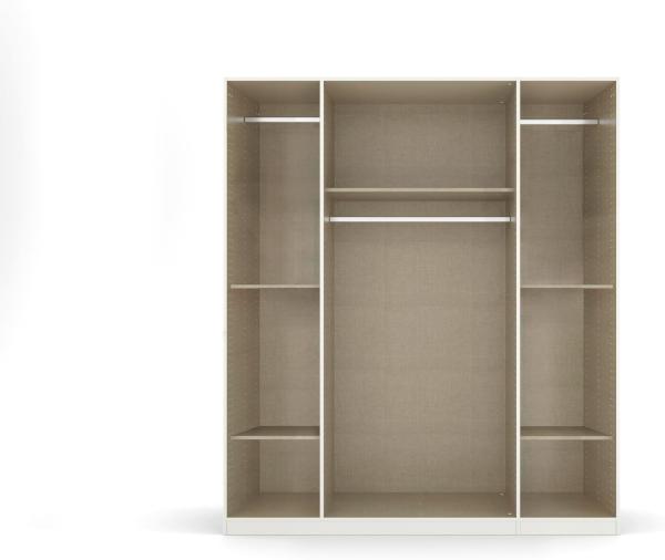 rauch Kleiderschrank, Drehtürenschrank TICAO, 6-türig, 2 Spiegeltüren, 2 Schubkästen, inkl. Türdämpferset, Alpinweiß/Atlantik Oak dunkel, 181 x 210 x 54 cm Bild 8