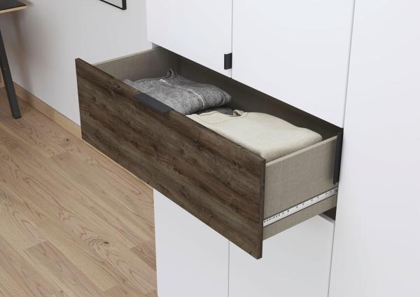 rauch Kleiderschrank, Drehtürenschrank TICAO, 6-türig, 2 Spiegeltüren, 2 Schubkästen, inkl. Türdämpferset, Alpinweiß/Atlantik Oak dunkel, 181 x 210 x 54 cm Bild 10