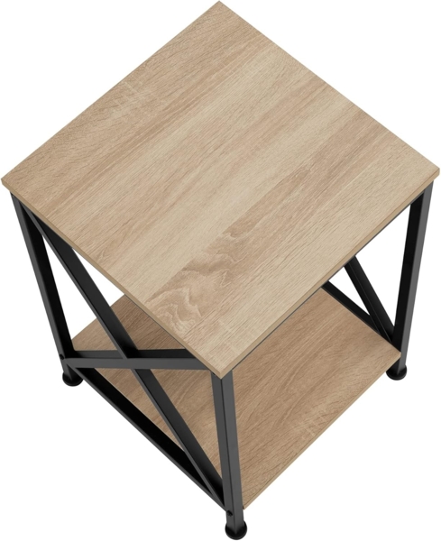 Beistelltisch Carlton 40,5 x 40,5 x 52,5 cm - Industrial Holz hell, Eiche Sonoma Bild 4