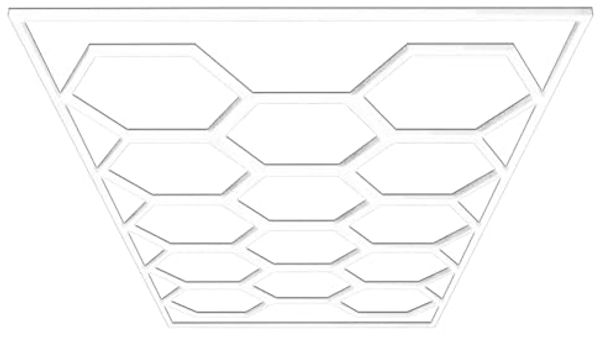 Barberpub Hexagon LED Garage Light, 68970LM 6500K Hexagon LED Beleuchtung für Werkstatt, Friseursalon, 14 Grid, LP004N/dimmbar, PVC-Rahmen